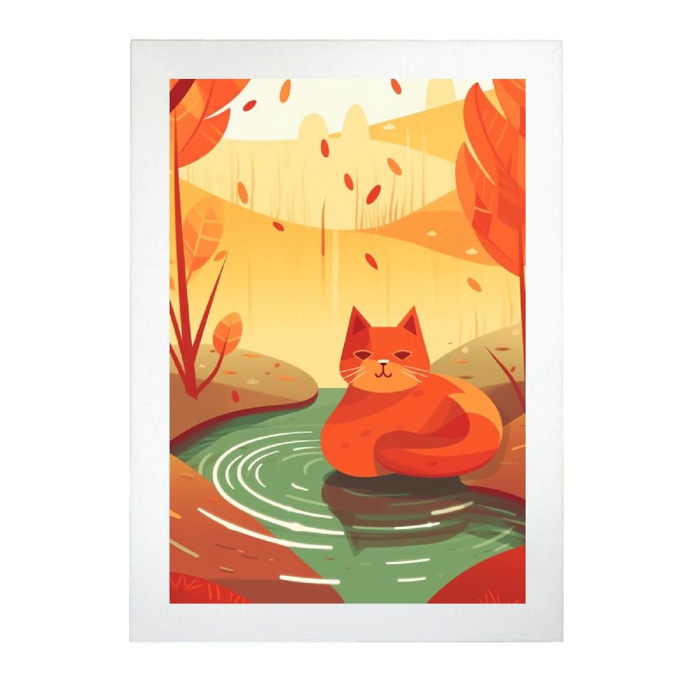 Nacnic Póster Gato Lindo En Jardín Estilo Ryo Takemasa