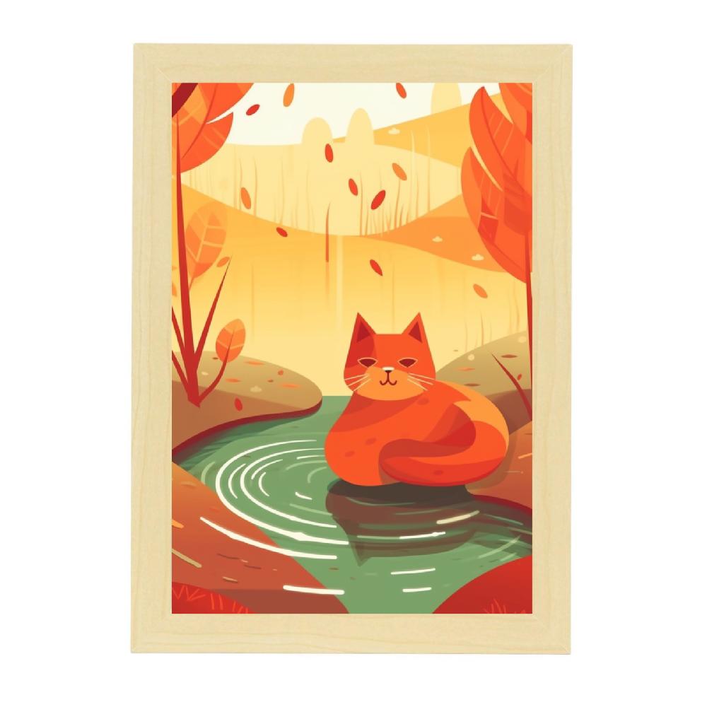Nacnic Póster Gato Lindo En Jardín Estilo Ryo Takemasa