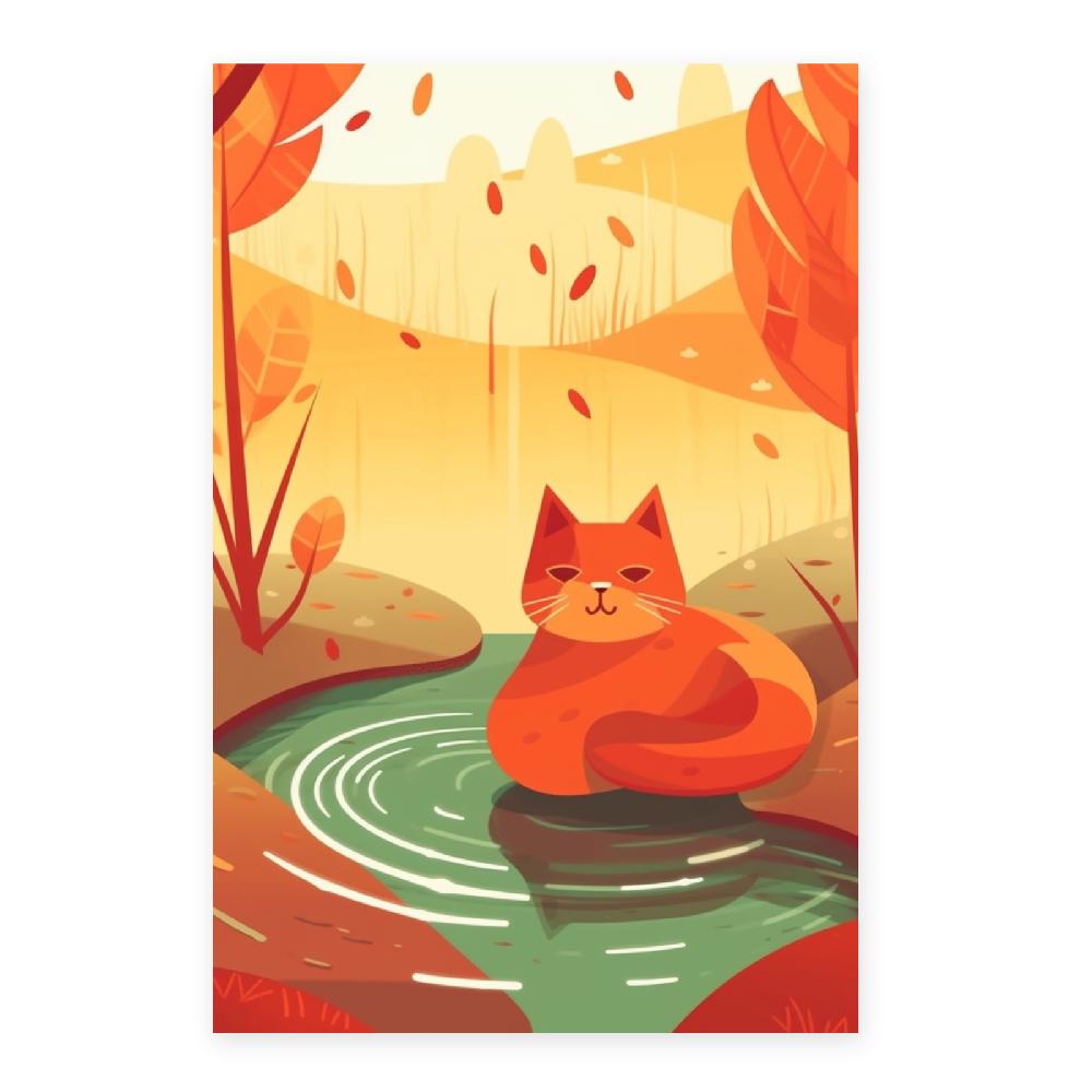 Nacnic Póster Gato Lindo En Jardín Estilo Ryo Takemasa