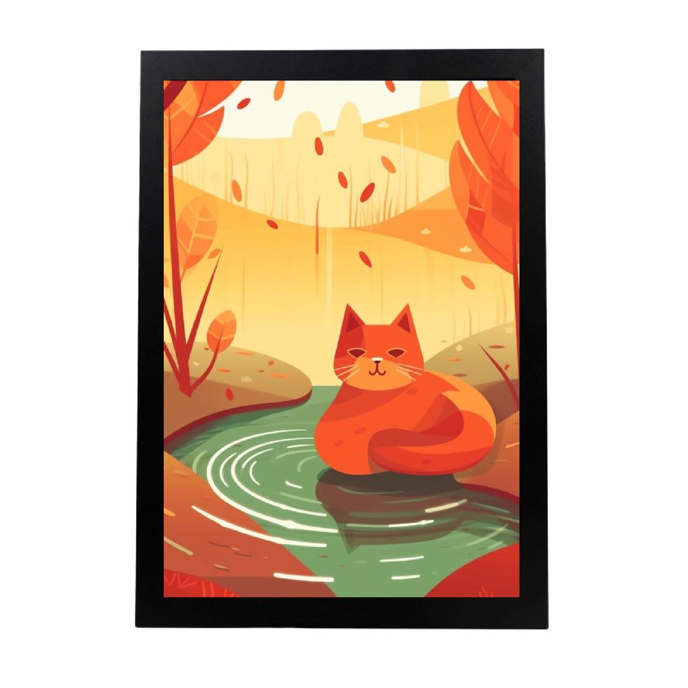 nacnic Póster Gato Lindo en Jardín Estilo Ryo Takemasa