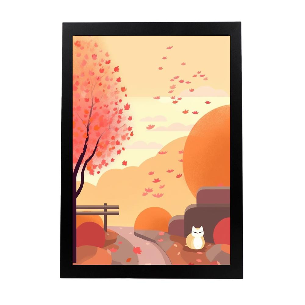 nacnic Póster Gato Lindo en Jardín Estilo Ryo Takemasa