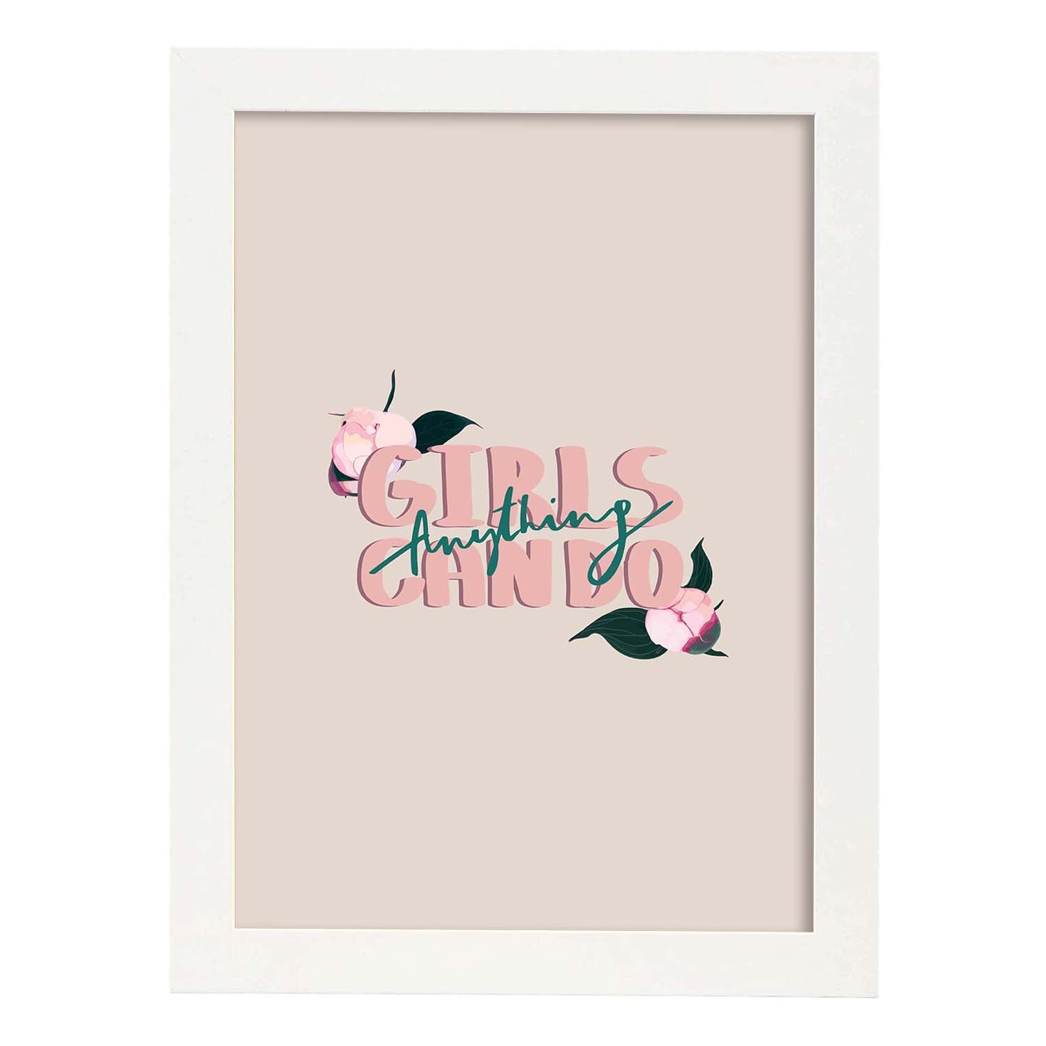 Nacnic Póster Ilustrado Con Mensajes Felices 'Girls Can Do Anything'