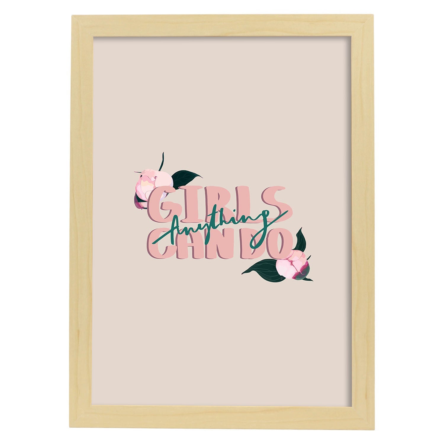 Nacnic Póster Ilustrado Con Mensajes Felices 'Girls Can Do Anything'