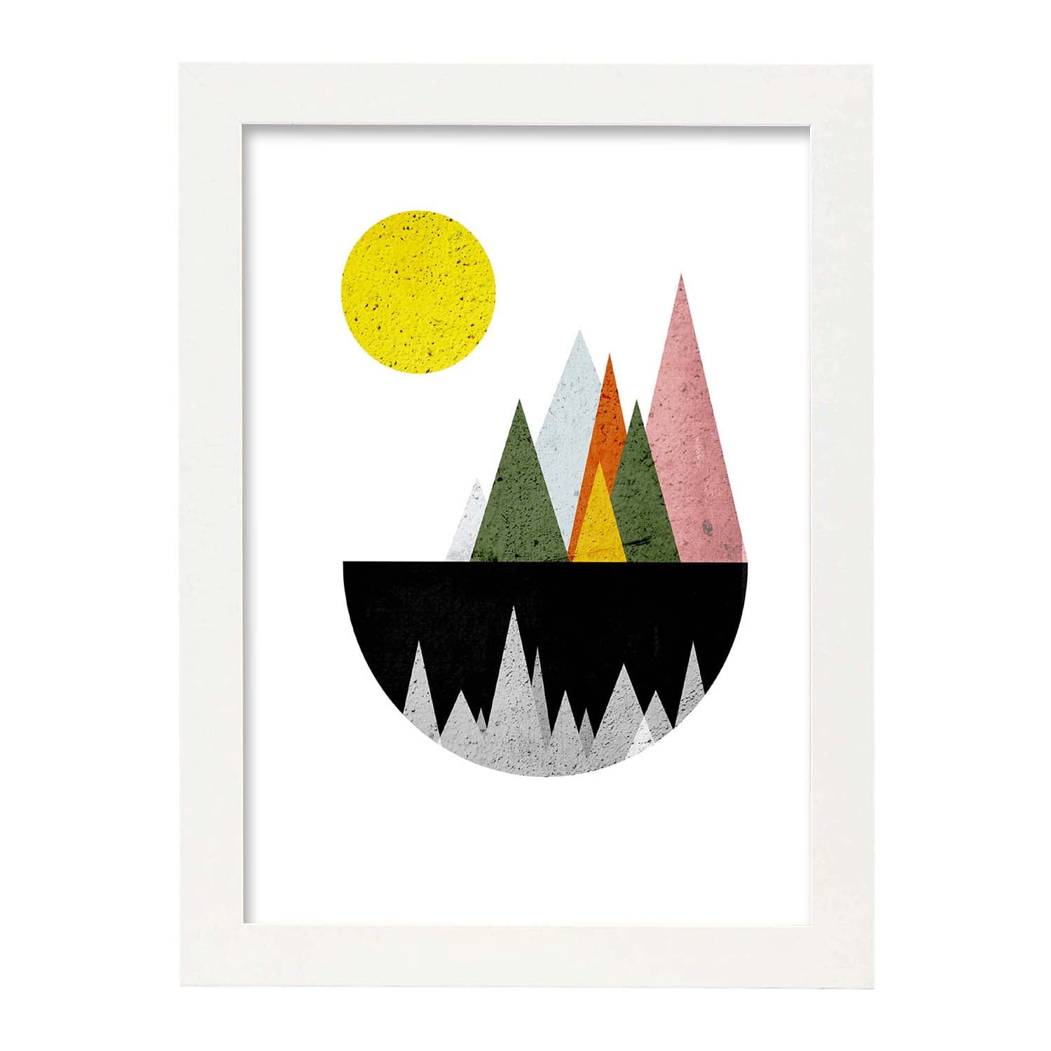 Nacnic Póster Ilustrado De Montañas Y Lago Con Diseño Nórdico