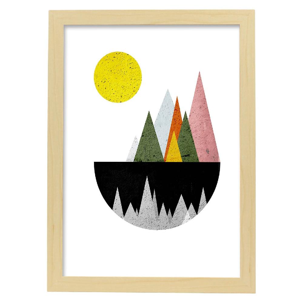 Nacnic Póster Ilustrado De Montañas Y Lago Con Diseño Nórdico