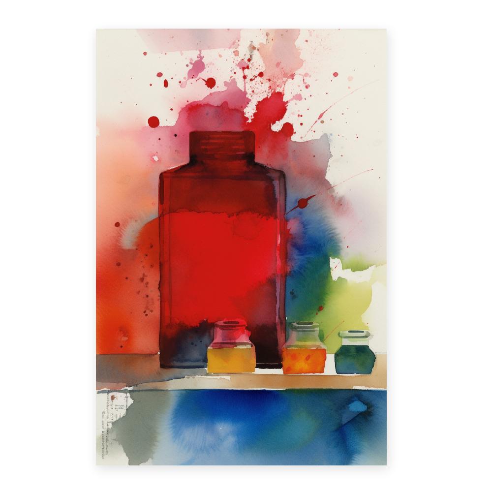 Nacnic Póster Impresionista Vibrante De Tinta Acuarela Y Óleo I