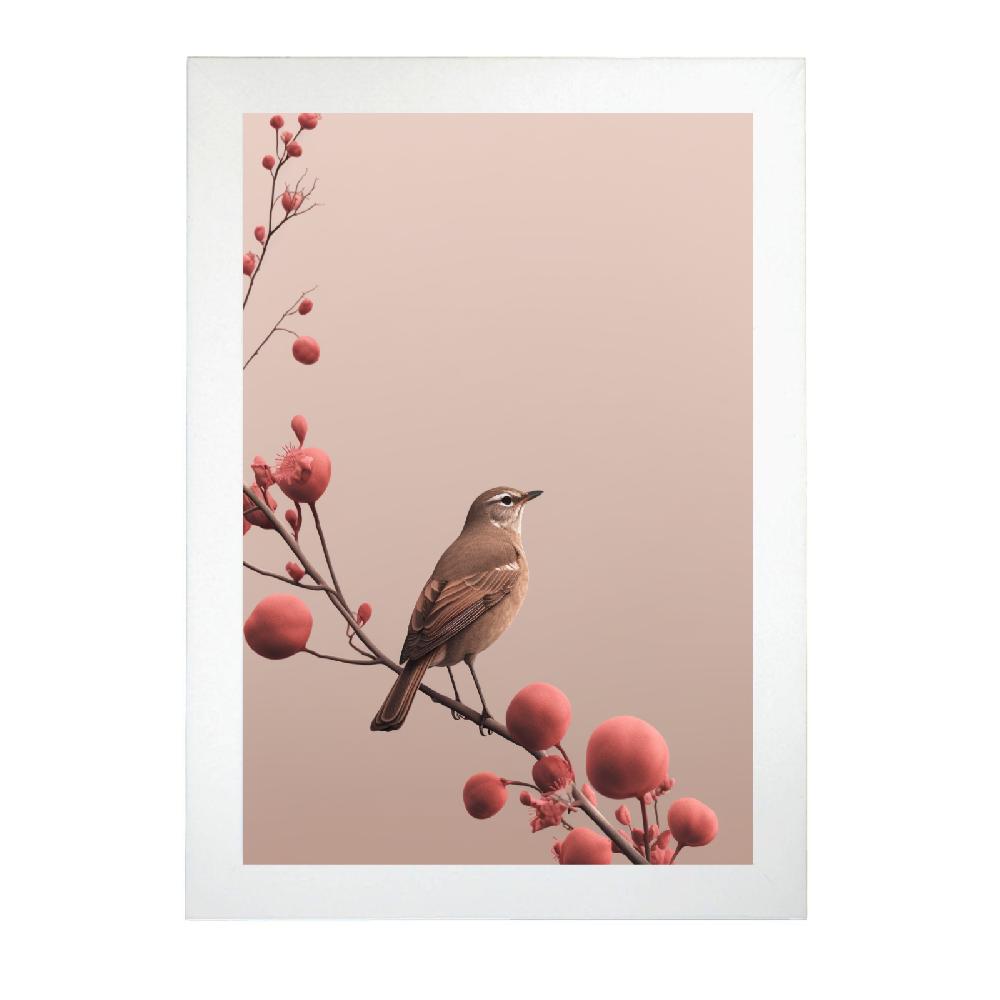 Nacnic Póster Minimalista De Flores Y Pájaro Moderno De Teléfono