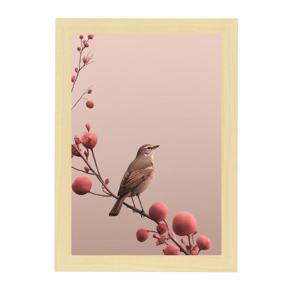 Nacnic Póster Minimalista De Flores Y Pájaro Moderno De Teléfono