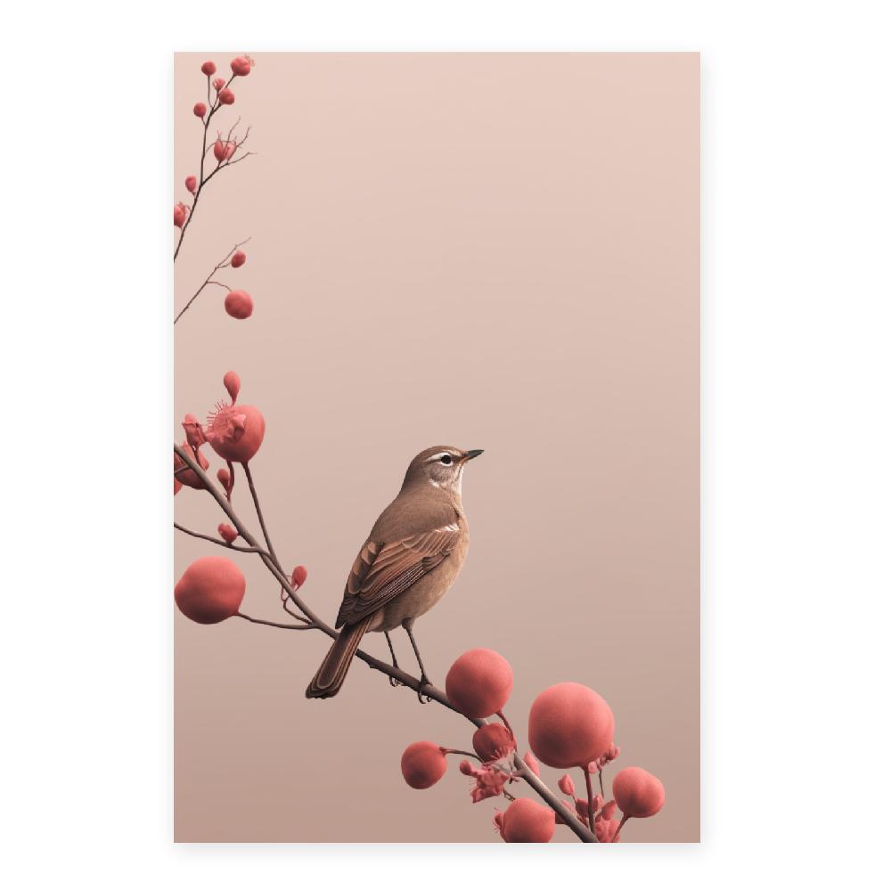 Nacnic Póster Minimalista De Flores Y Pájaro Moderno De Teléfono