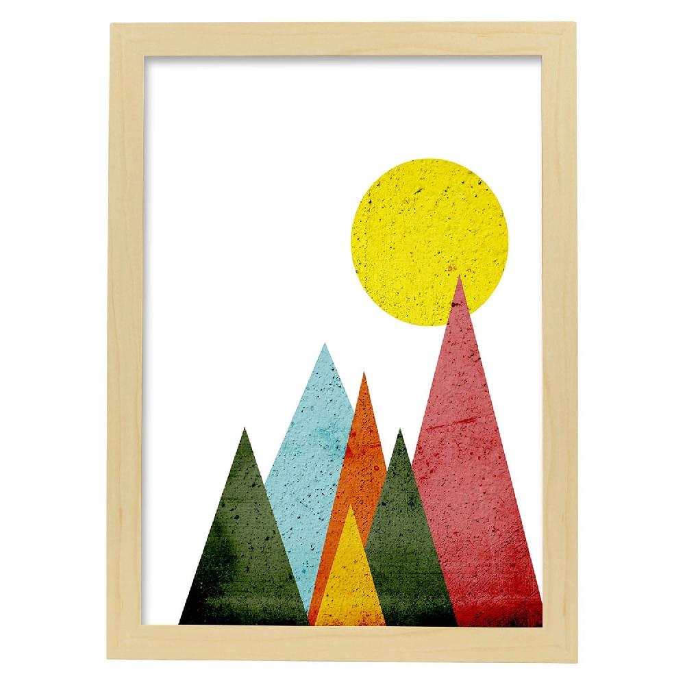 Nacnic Póster Nórdico De Montañas Al Sol Con Círculos
