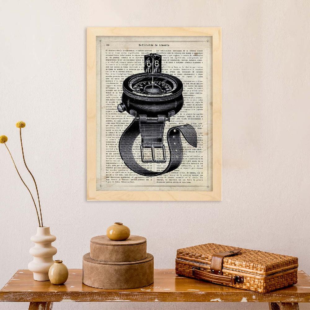 Nacnic Póster Vintage De Brújula De Agua Con Definiciones