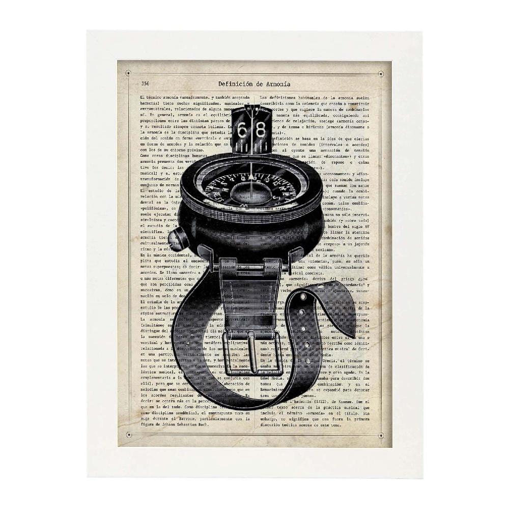 Nacnic Póster Vintage De Brújula De Agua Con Definiciones