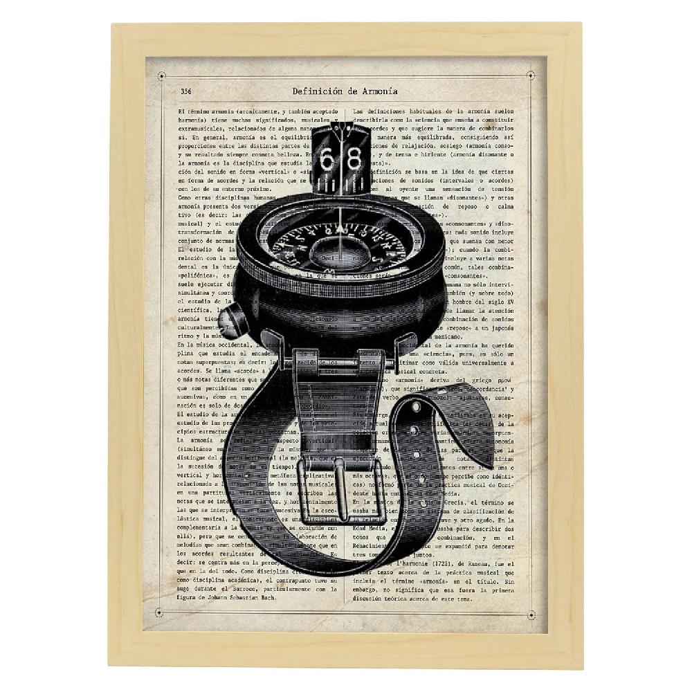 Nacnic Póster Vintage De Brújula De Agua Con Definiciones