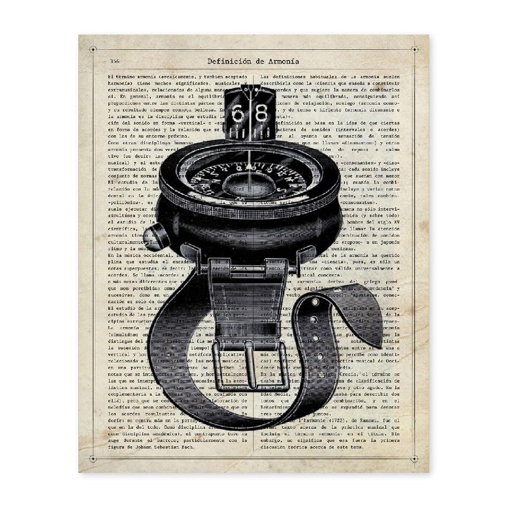 nacnic Póster Vintage de Brújula de Agua con Definiciones