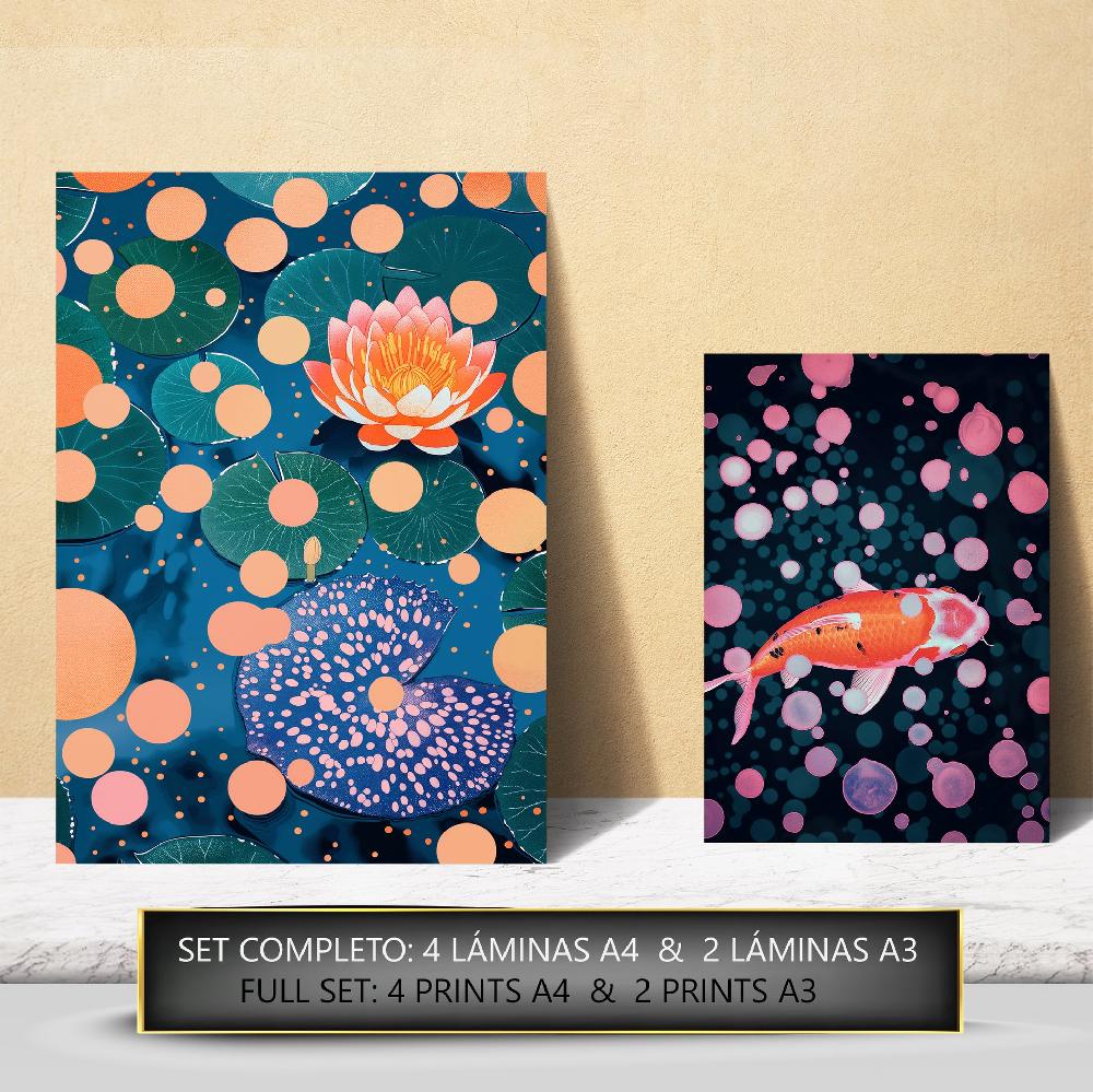 Nacnic Póster Yayoi Kusama Atardecer Acuático Multicolor