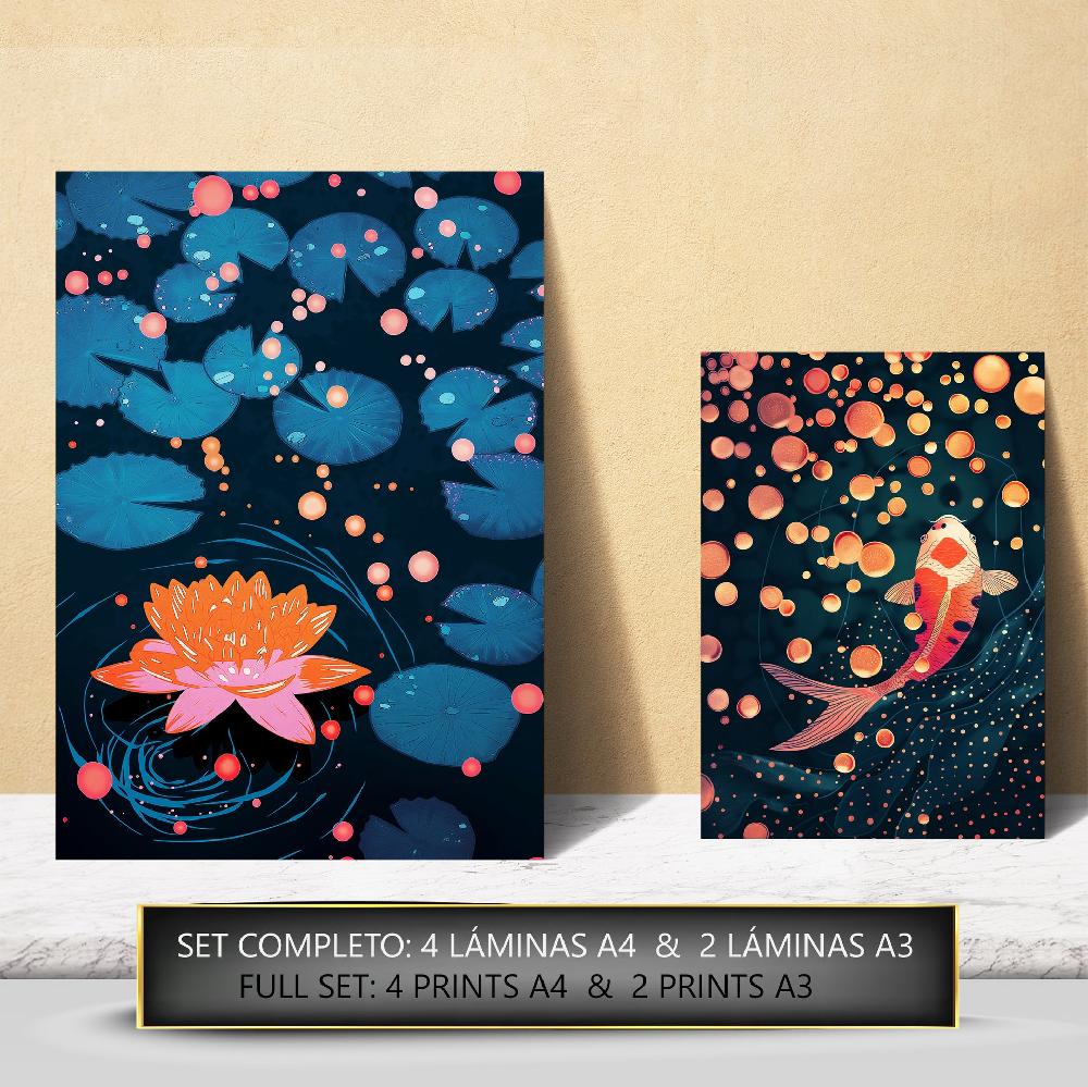 Nacnic Poster Yayoi Kusama Champiñón Ola Colores Oscuros