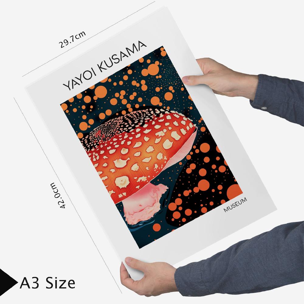 Nacnic Poster Yayoi Kusama Champiñón Ola Colores Oscuros