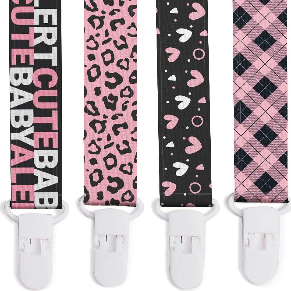 Nacnic PUTSKA - Juego De 4 Clips Para Chupete Para Niña Clip Binky Se Adapta A Todos Los Chupetes Y Chupetes. Clips Para Chupete De Bebé