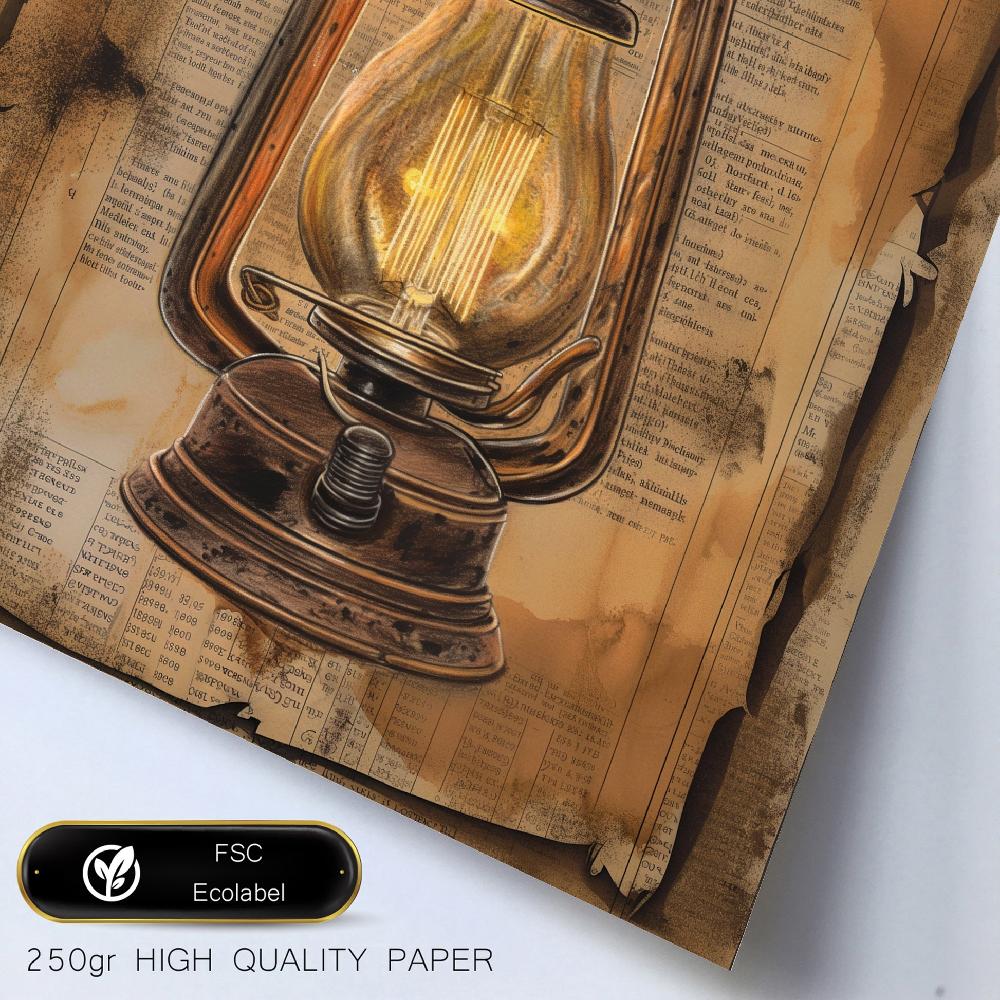 Nacnic Secretos De Vida Vintage - Lámina Con Mujer Pájaro Coche Y Casa