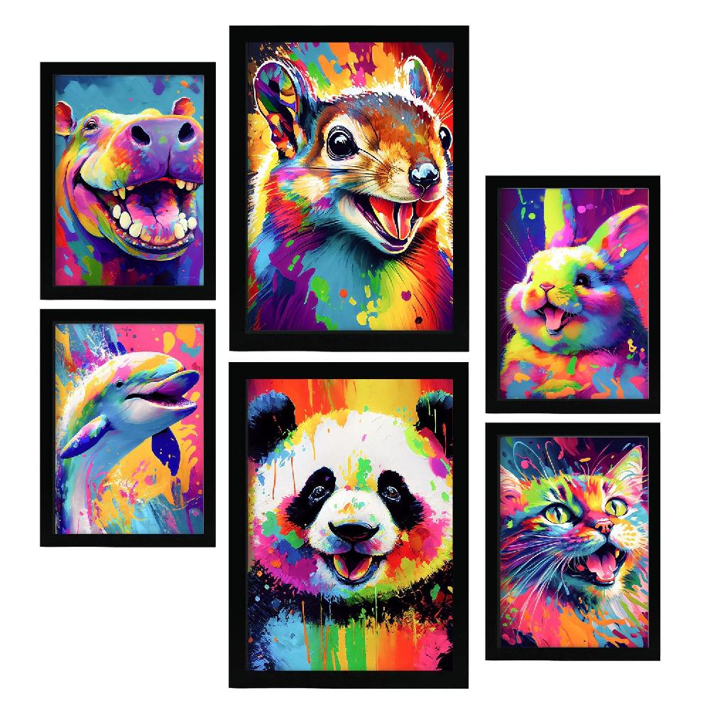 nacnic Set Abstracto de Animales Nacnic - Láminas para Dormitorio