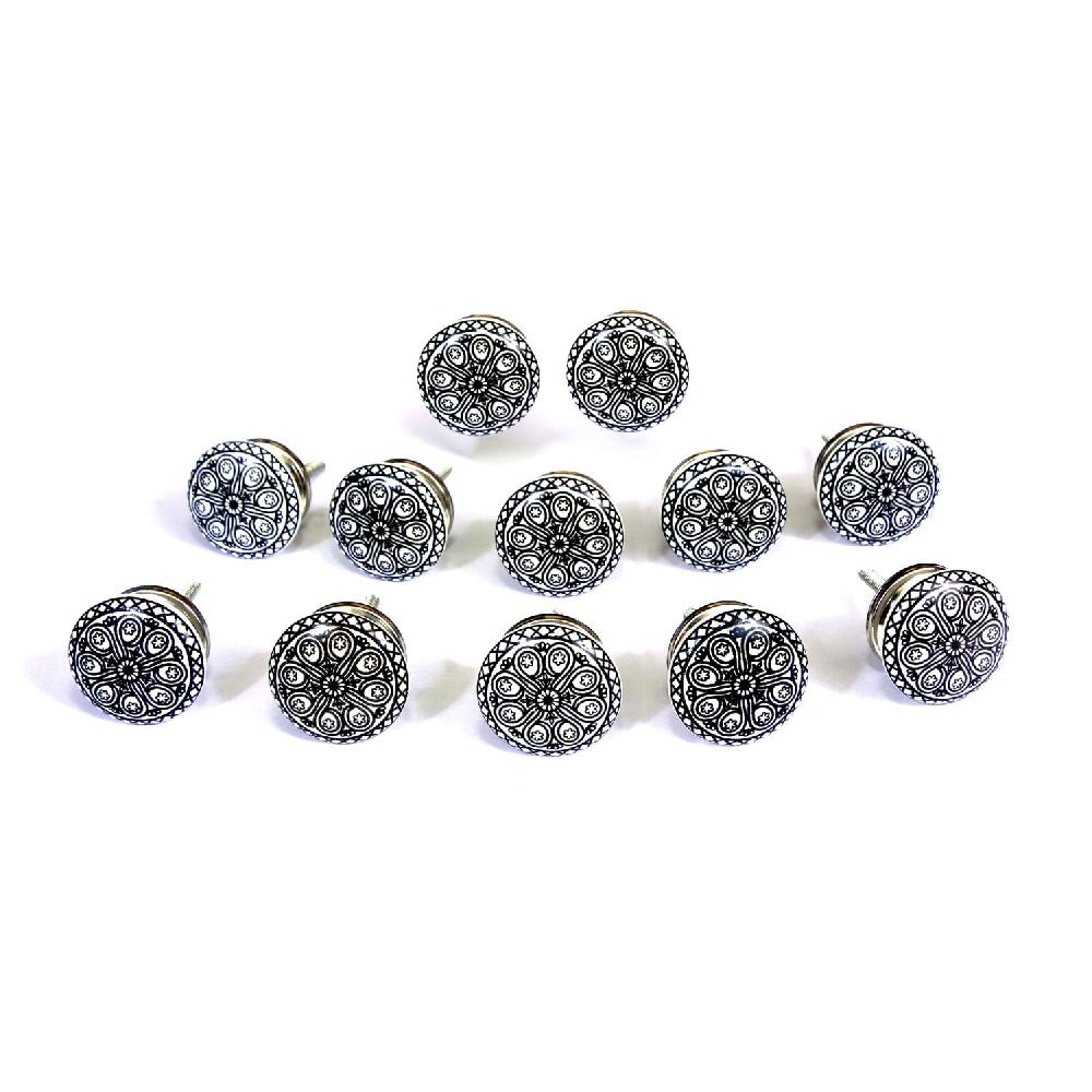 Nacnic Set De 10 Pomos Mandala En Cerámica Para Muebles Y Armarios
