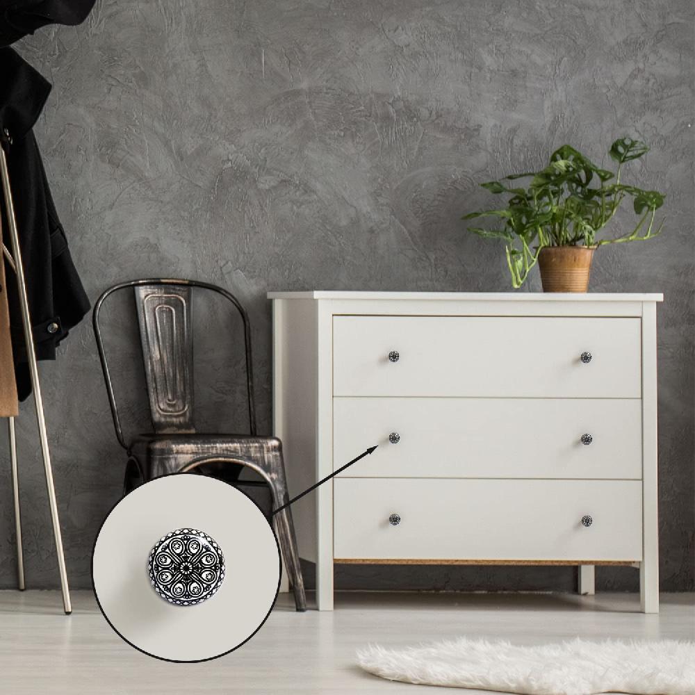 Nacnic Set De 10 Pomos Mandala En Cerámica Para Muebles Y Armarios