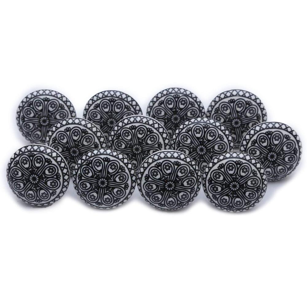nacnic Set de 10 pomos mandala en cerámica para muebles y armarios