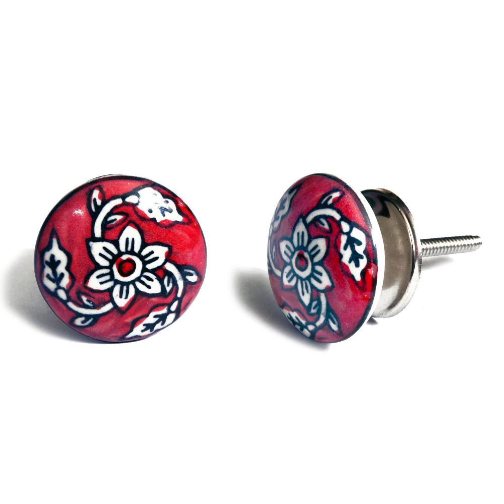 Nacnic Set De 12 Pomos De Cerámica Con Diseño De Flores Vintage