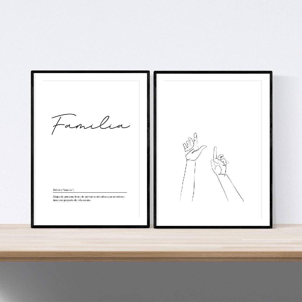 Nacnic Set De 2 Láminas De Líneas Femeninas Y Palabras Estilo Nórdico