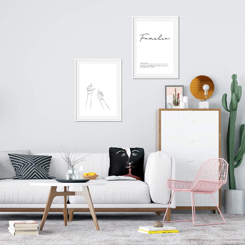 nacnic Set de 2 láminas de líneas femeninas y palabras estilo nórdico