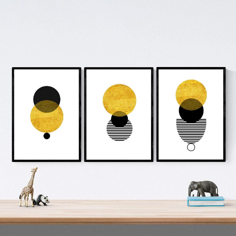 nacnic Set de 3 láminas Eclipse Solar Estilo Nórdico