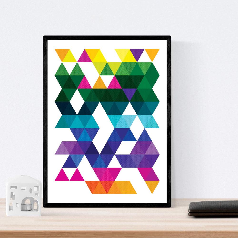 Nacnic Set De 3 Láminas Geométricas Con Colores Vibrantes