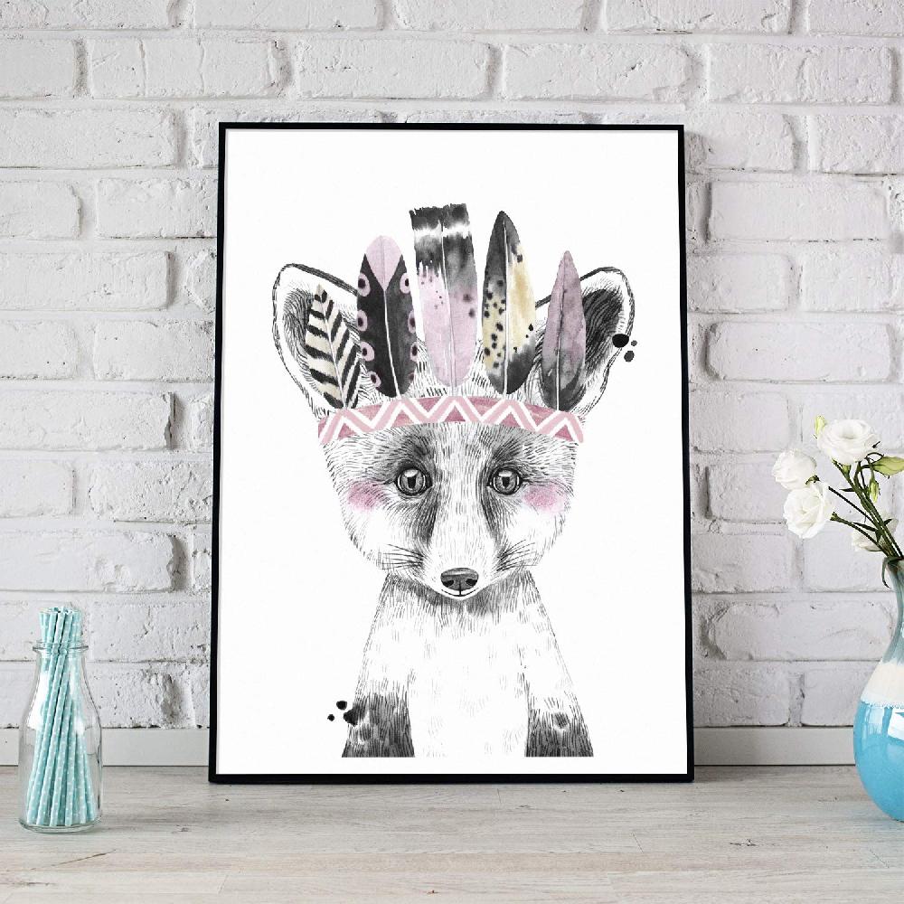 Nacnic Set De 3 Láminas Nordicas De Animales Con Plumas Para Niños