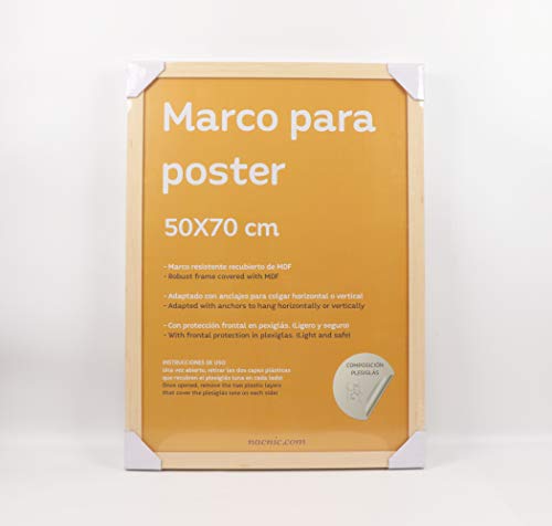 Nacnic Set De 3 Marcos Madera Clara Tamaño 50x70 Cm. Marco De Color Madera Clara