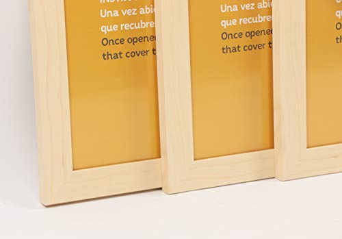 Nacnic Set De 3 Marcos Madera Clara Tamaño 50x70 Cm. Marco De Color Madera Clara