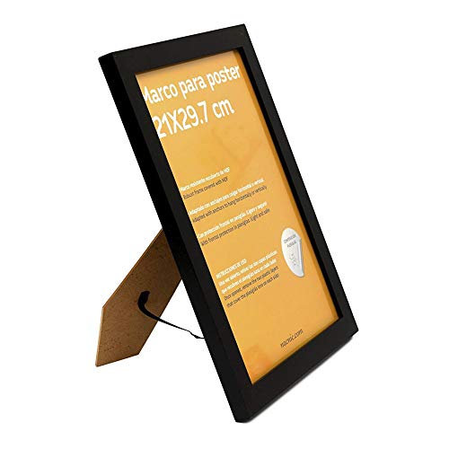 Nacnic Set De 3 Marcos Negros Tamaño A4(21x29.7cm). Marco De Color Negro