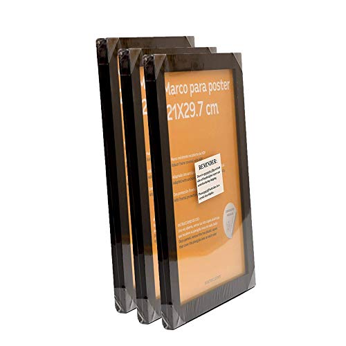 nacnic Set de 3 Marcos Negros tamaño A4(21x29.7cm). Marco de Color Negro