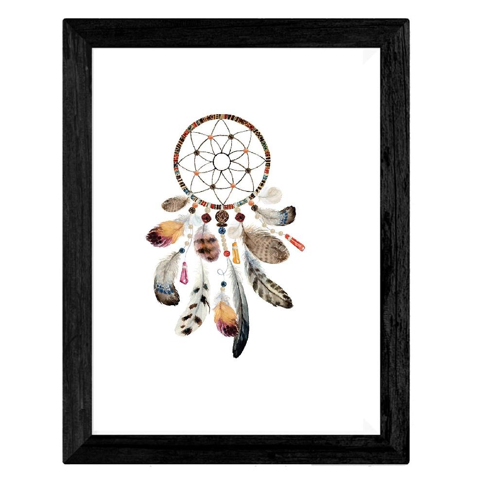 Nacnic Set De 4 Láminas Boho De Plumas Y Flores En Papel