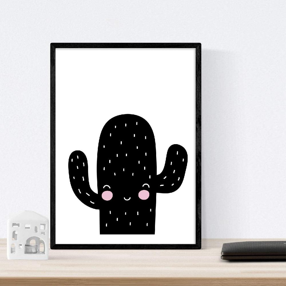 Nacnic Set De 4 Láminas Ciudad Pueblo Desierto Cactus Y Nube Corazones