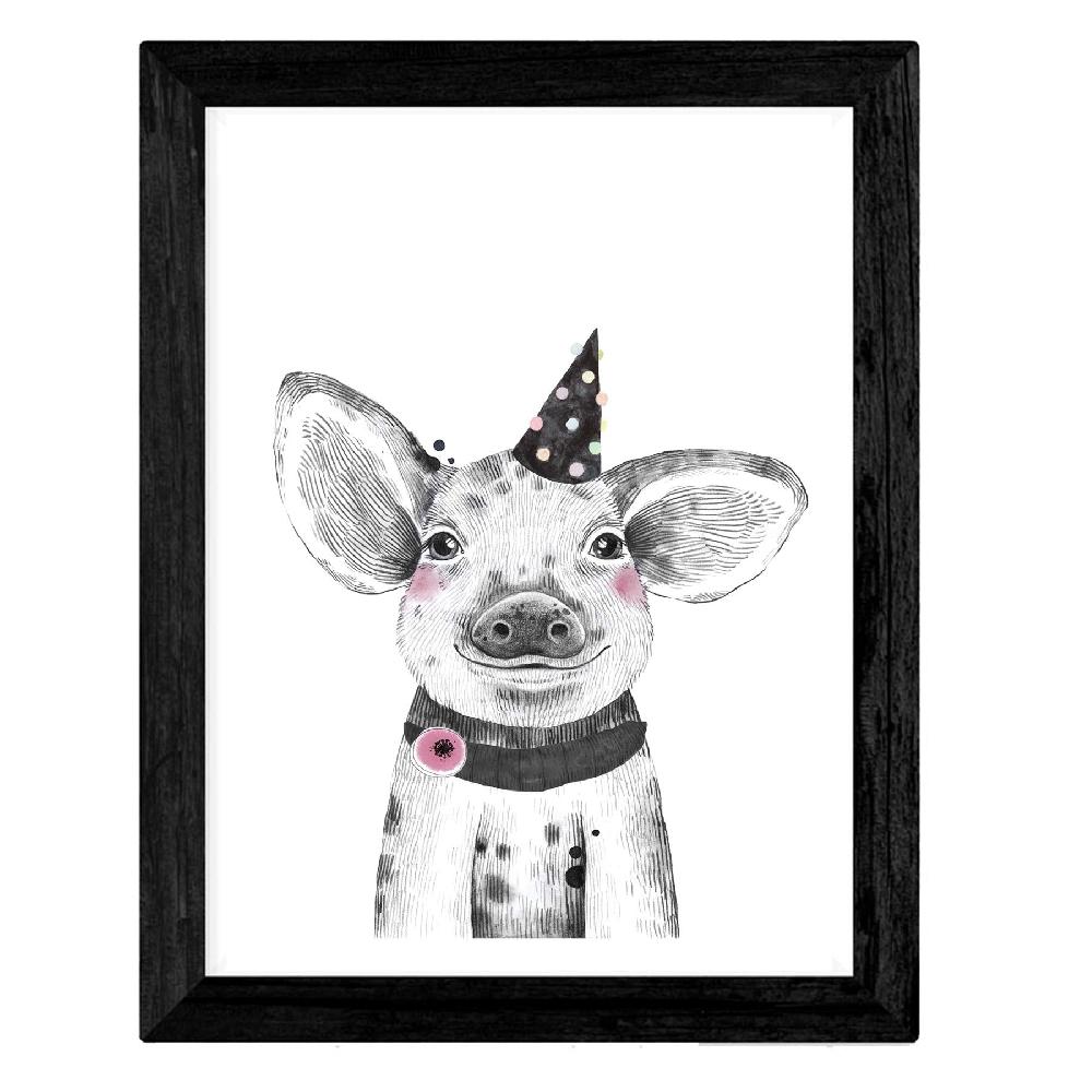 Nacnic Set De 4 Láminas De Animales Infantiles Con Gafas Y Flores