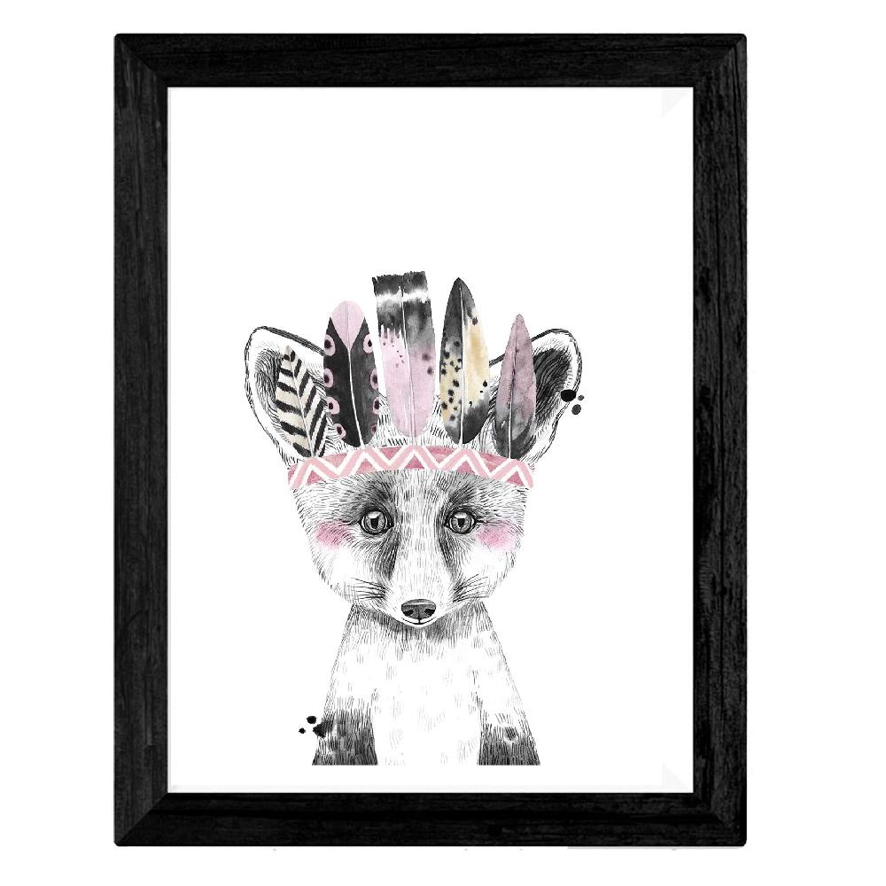 Nacnic Set De 4 Láminas De Animales Infantiles Con Plumas De Colores