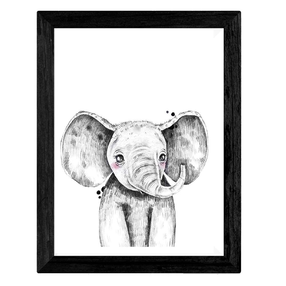 Nacnic Set De 4 Láminas De Animales Infantiles En Blanco Y Negro