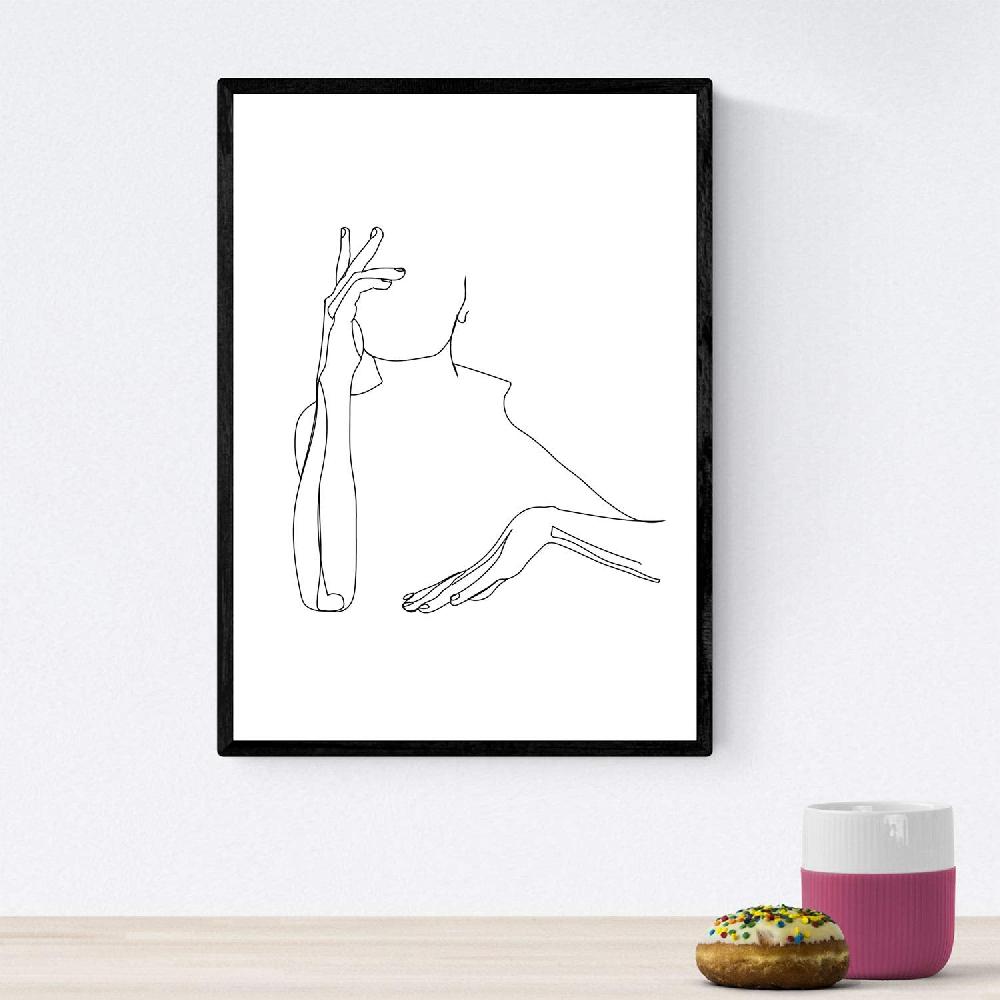 Nacnic Set De 4 Láminas De Bocetos A Una Línea De Mujeres Al Natural