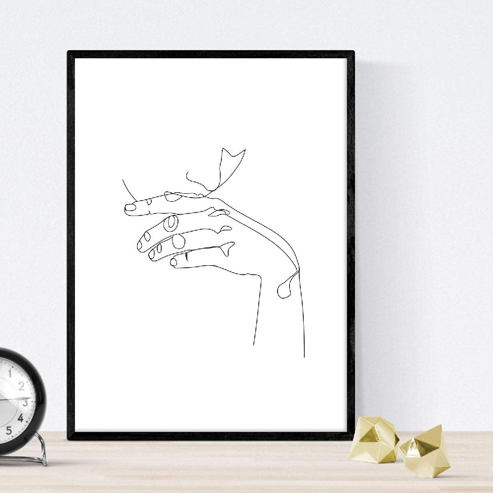 Nacnic Set De 4 Láminas De Bocetos A Una Línea De Mujeres Al Natural