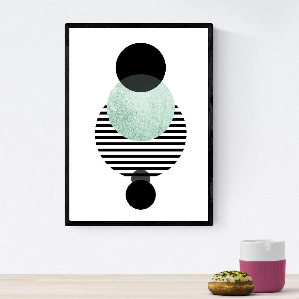 Nacnic Set De 4 Láminas Eclipse Estilo Nórdico Con Imágenes Geométricas