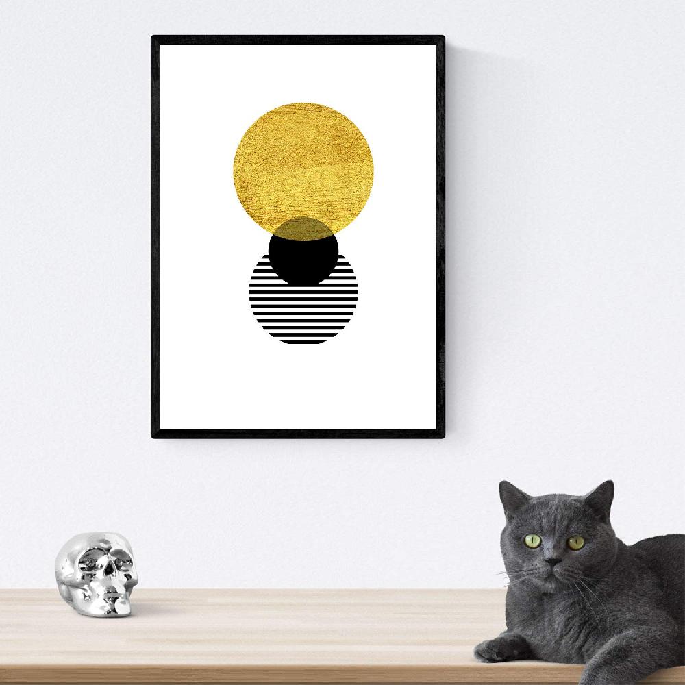 Nacnic Set De 4 Láminas Eclipse Estilo Nórdico Con Imágenes Geométricas