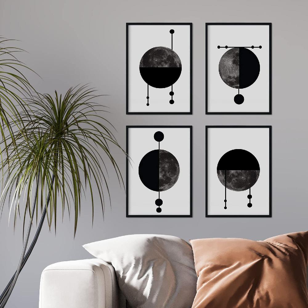 Nacnic Set De 4 Láminas Estilo Nórdico Cuatro Lunas