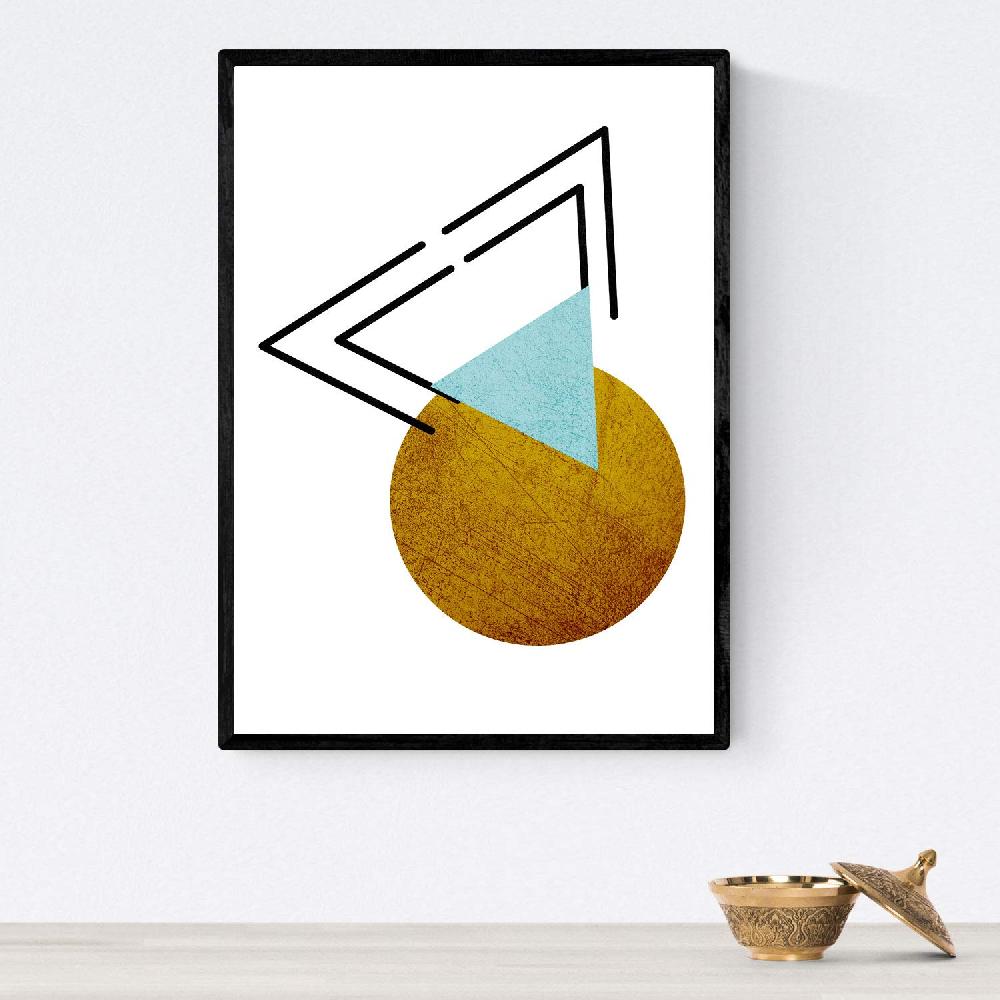 Nacnic Set De 4 Láminas FIRMAMENTO ESTRELLADO Estilo Nórdico Con Triángulos En Tonos Granates Y Cobres