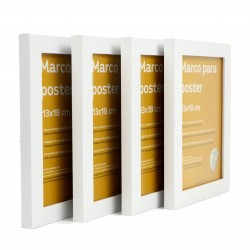 Nacnic Set De 4 Marcos Blancos Para Fotos Posters Láminas Diplomas. Tamaño(13x18 Cm).Robustos De MDF Y Frontal De Plexiglas.Marcos Blancos Para Colgar De Alta Calidad