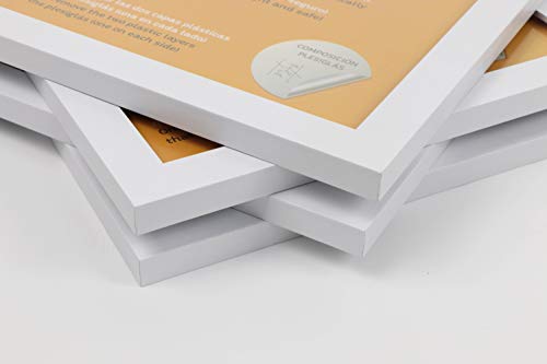 Nacnic Set De 4 Marcos Blancos Para Fotos Posters Láminas Diplomas. Tamaño(18x24 Cm).Robustos De MDF Y Frontal De Plexiglas.Marcos Blancos Para Colgar De Alta Calidad